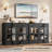 Modern Sideboard Buffet Cabinet with 2 Glass Doors – Large Drawer, Adjustable Shelf, Multi-Purpose Storage for Kitchen, Dining Room, Entryway – Accent Console Table-1027947539
