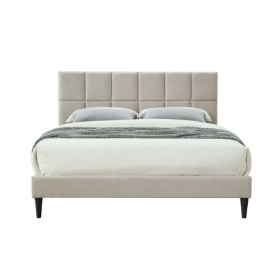 Squares Design Twin Sized Bed In A Box - Charging & Gray Headboard