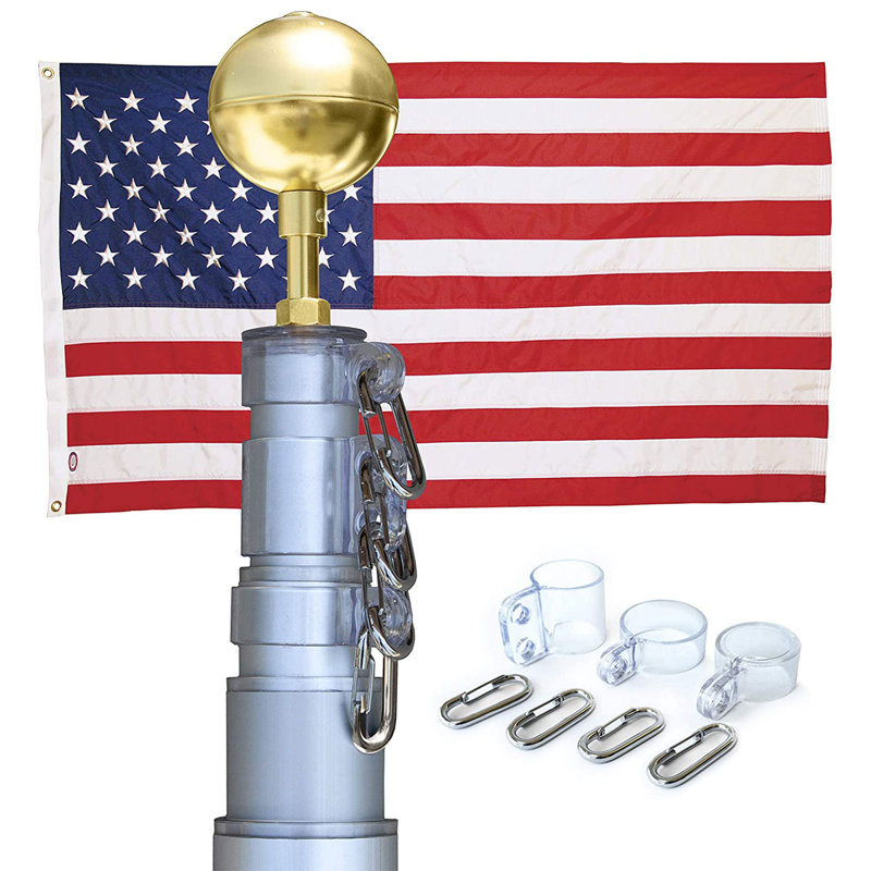 Telescoping Flagpole, 300"H x 3" W x 3" D