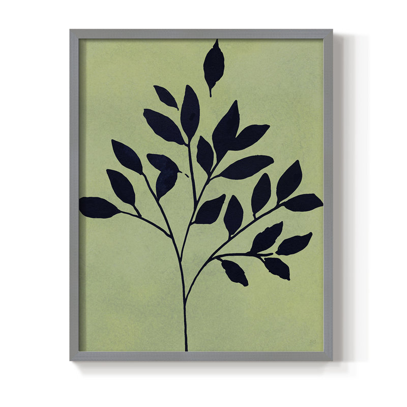 Earthly Botanical I, reproduction encadrée - bois massif, H 11 po x l 9 po, Gris
