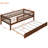 Walnut Twin-size Daybed With Space Trundle And Fence Guardrails Twin In Style-2042029550-2042029548