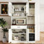 Buffet 71 pouces avec armoire, tiroir et huche, buffet multifonctionnel avec support en verre et station de charge