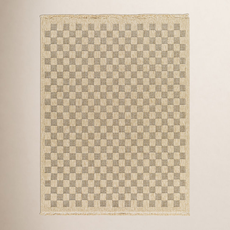 Abbie Machine Woven Checkered Area Rug