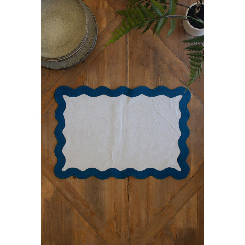 ENSEMBLE DE TAPIS DE SIX RUFFLE BORD - OCEAN, Bleu