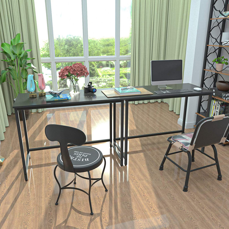 Demontalvo Metal Base Computer Desks, Black
