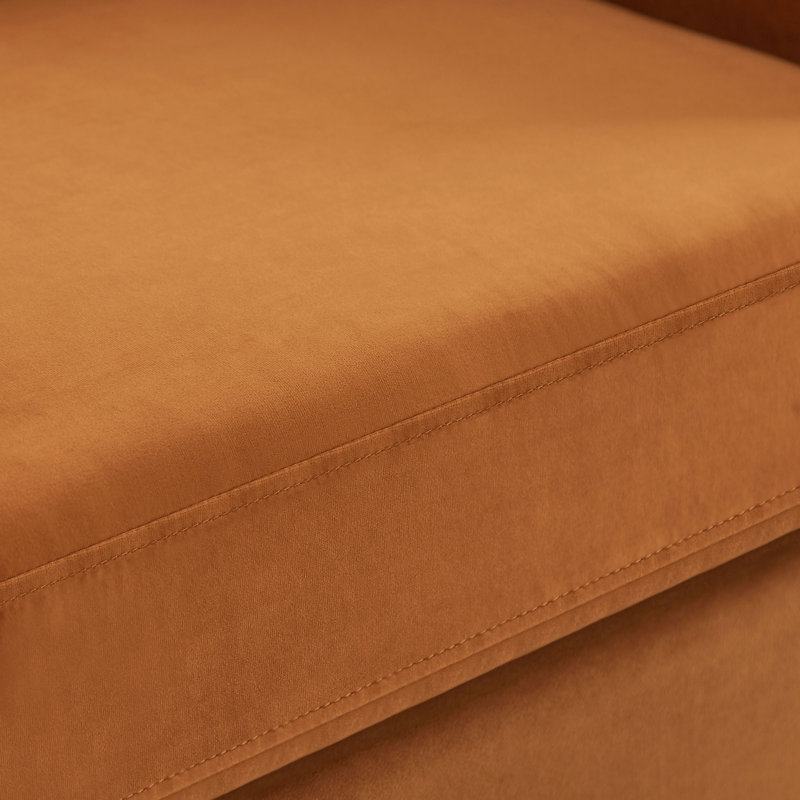 Fauteuil d'appoint 31,65 po Brizia pour le salon, la chambre à coucher, Velours jaune caramel