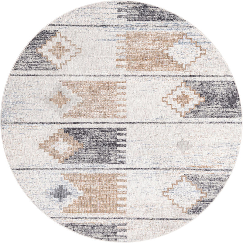 Perlita Geometric Indoor Rug, Round 7'1"