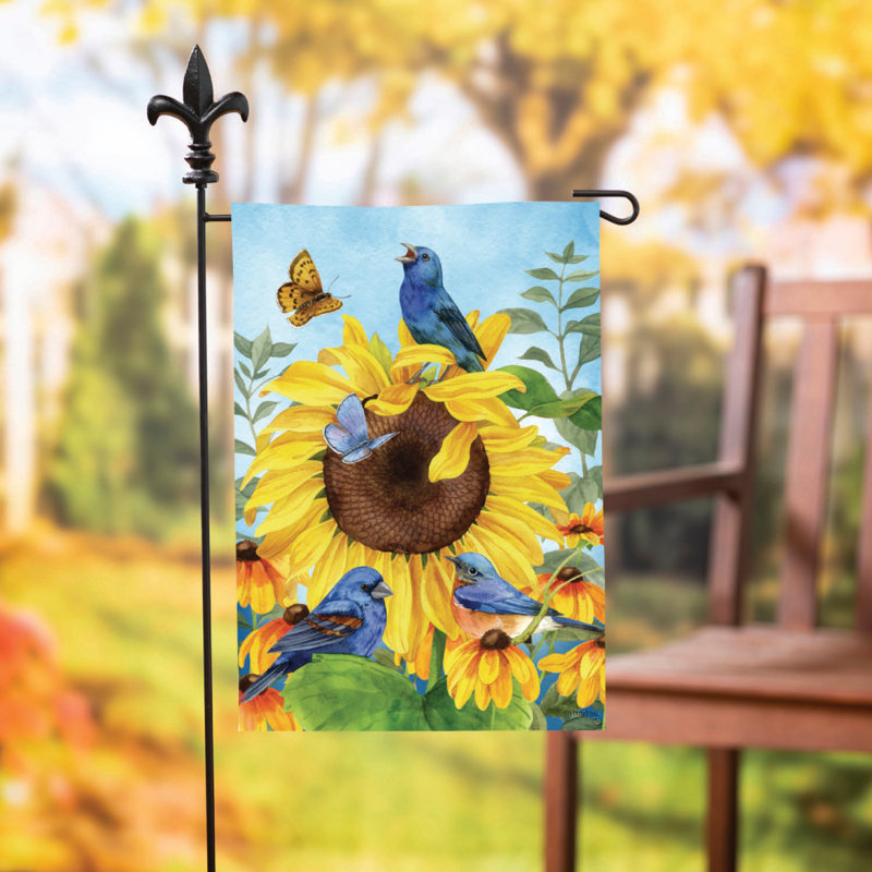 Sunflower Glory Suede Garden Flag