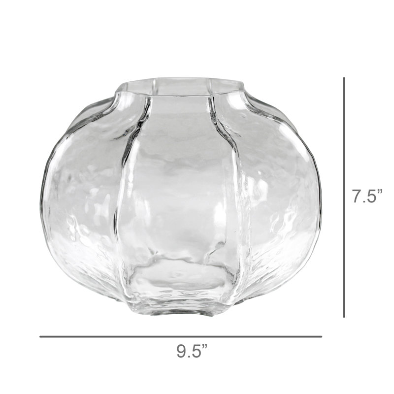 Vase Alura, verre - Lrg, H 7,50 po x l 9,50 po x P 9,50 po