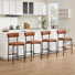 Allenhurst 26"H Mid-Century Upholstered Faux Leather Counter Stool With I-Beam Frame(Set of 4)