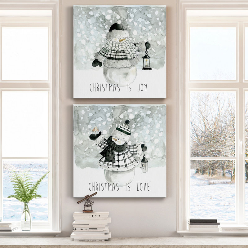 Christmas Is Joy - ensemble de 2 reproductions sur toiles tendues, H 10 po x l 10 po x P 1,25 po