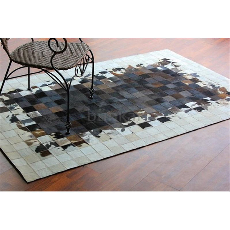 Mckinney Patchwork Cowhide Hand Woven Area Rug, Rectangle 120 x 180cm