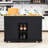 Kitchen Island Cart with Drop Leaf, Power Outlets and Ample Storage on Wheels-1548952851