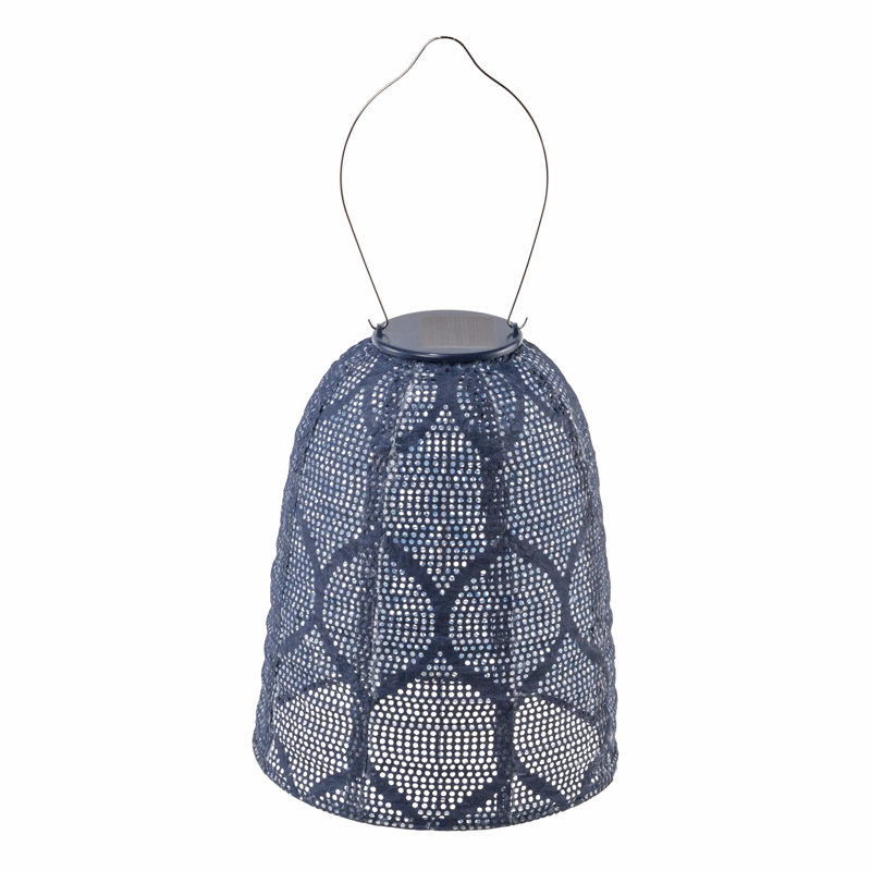 11'' Solar Powered Integrated LED Outdoor Lantern, Ultramarine