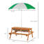 Table de pique-nique pour enfants avec parasol et rangement pour l'extérieur