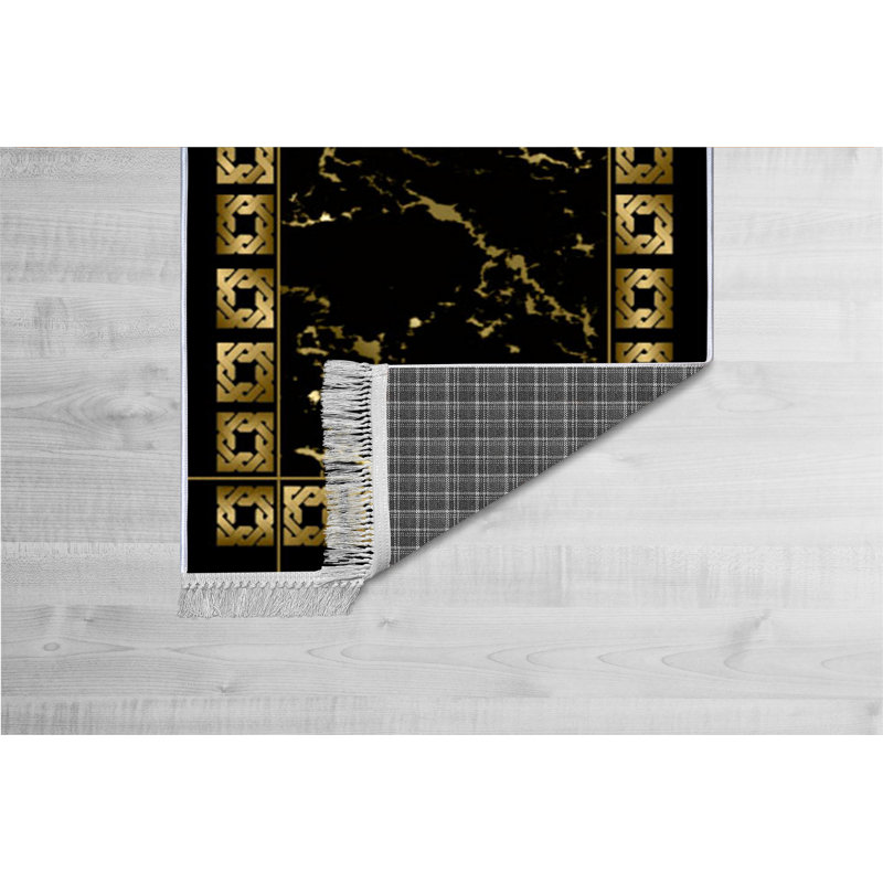 Luxurious Velvet Area Rug (4.6 x 7.2 ft), 100% Antibacterial Fabric, Non-Slip Cotton Backing, Pile Height: 0.4 in | Machine Washable, 3D Digital Print Design | Perfect for Living Room & Bedroom Decor, Soft & Durable