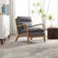 65.5cm Wide Modern Solid Wood Frame Upholstered Armchair with Lumbar Support Pillow-509239903