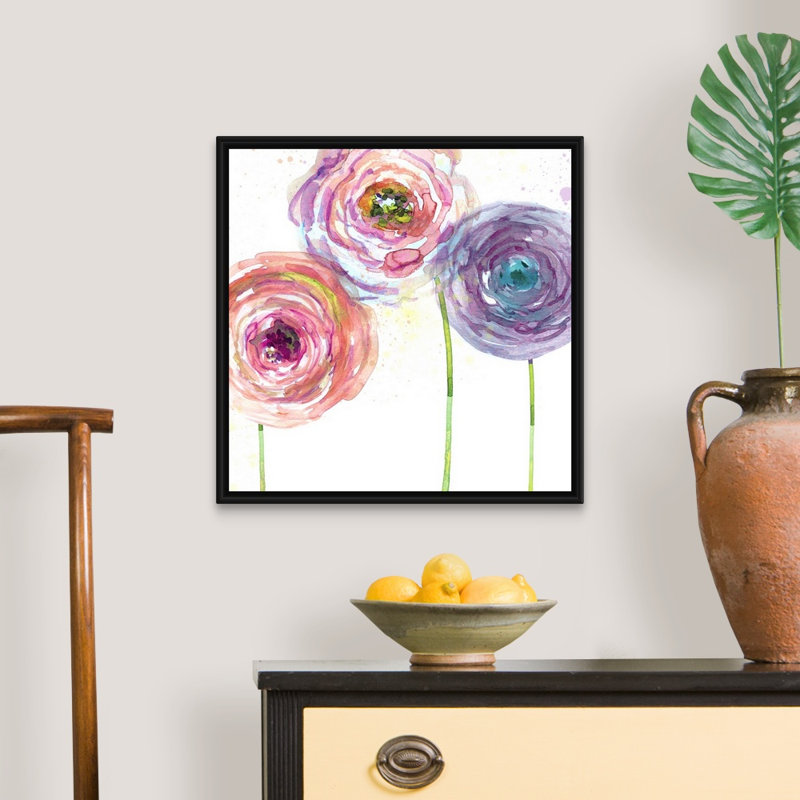 Summer Fields II - reproduction d'art sur toile, Cadre flottant noir, H 21,7 po x l 21,7 po x P 1,75 po