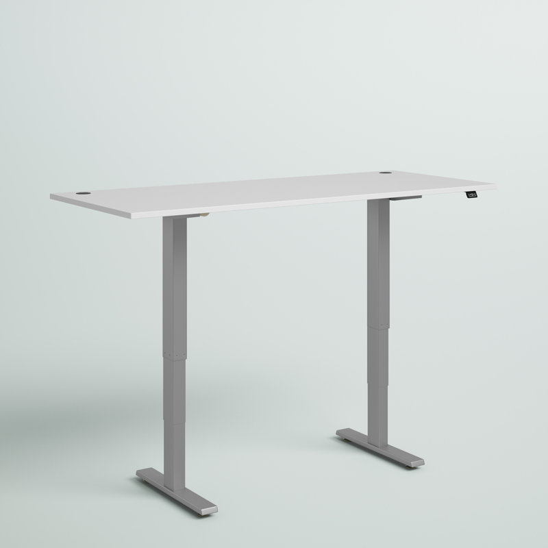 Height Adjustable Standing Desk, 71.02" W x 29.37" " D, White Spectrum