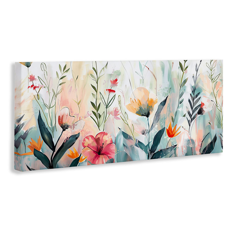Floral Garden Whispers, conception d'Elara Yasna, H 10 po x l 24 po