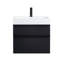 Ensemble de meuble-lavabo mural simple 24 po avec lavabo en acrylique 24 po avec lavabo en acrylique, 2 tiroirs à fermeture en douceur, fini mat doux, pré-assemblé, noir-814337826-814337831