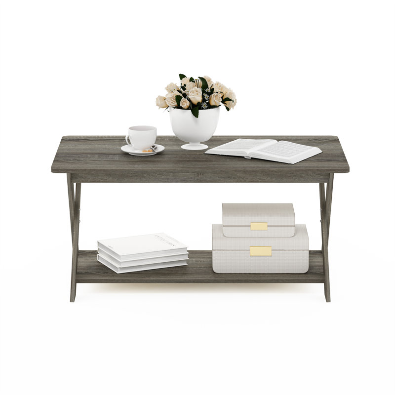 Arthurs Cross Legs Coffee Table with Storage, Grey