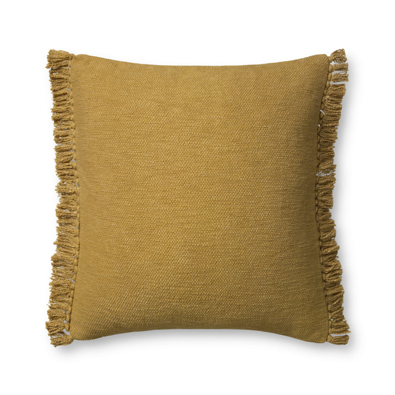 Coussin décoratif Magnolia Home par Joanna Gaines x Loloi Jett, Doré, Housse 22 po x 22 po avec duvet