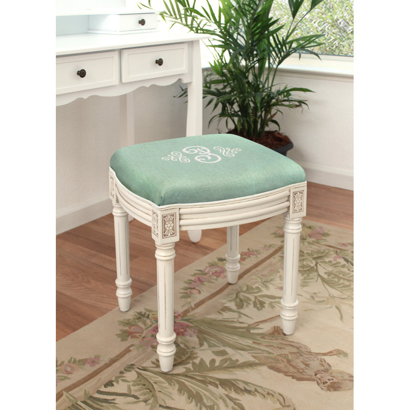 Tabouret de coiffeuse Lombardi, Aigue-marine, P
