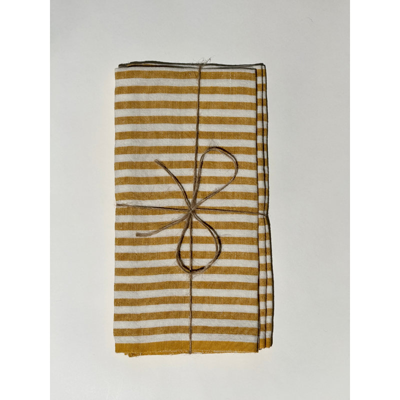 Adamsburg Linen Square Napkins, Mustard