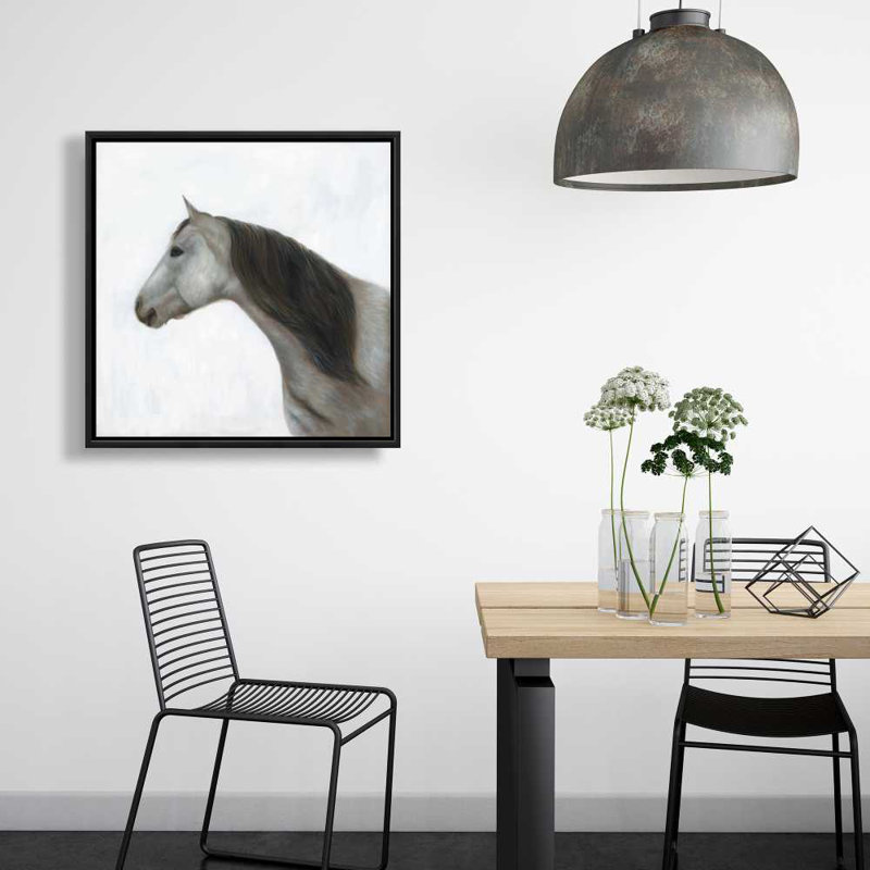 Winter Horse Rustic Framed Canvas | Bedroom Home Decor