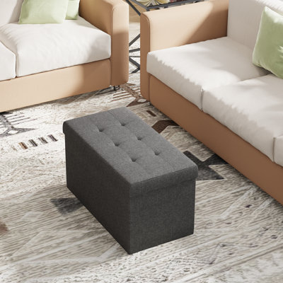 Mycheal 76cm Wide Rectangle Solid Colour Standard Ottoman with Storage