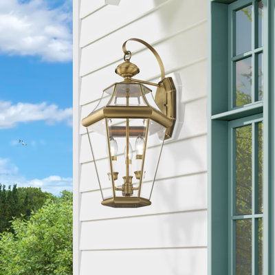 Creason Beveled Glass Outdoor Wall Lantern