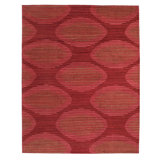 Kiwi Wool Geometric Area Rug in Pink/Red/Taupe