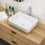 Lavabo de salle de bain vasque rectangulaire blanc en céramique, 20 x 15 pouces | Idée de cadeau