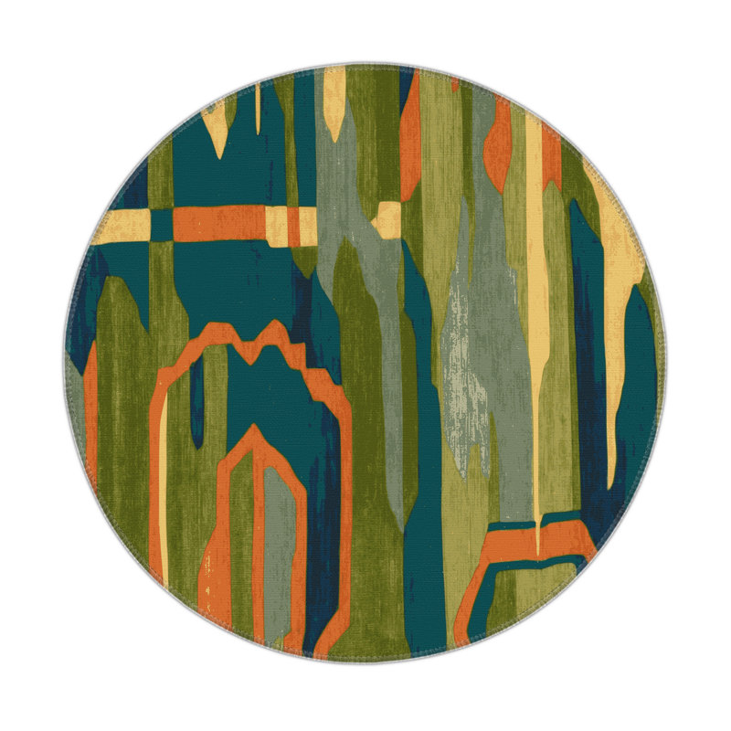 Tapis intérieur et extérieur Meadow Rush, Rond 5 pi