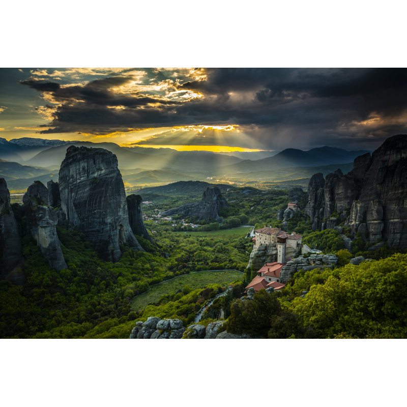 Meteora In Greece - Wrapped Canvas Print, 61cm H x 91cm W x 3.8cm D