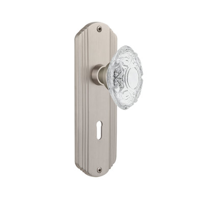Deco Plate with Decorative Keyhole and Crystal Victorian Knob