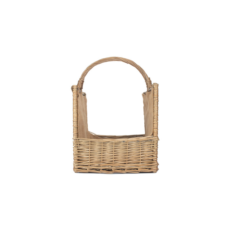 Fleur De Lis Wicker Open end Log Storage Basket