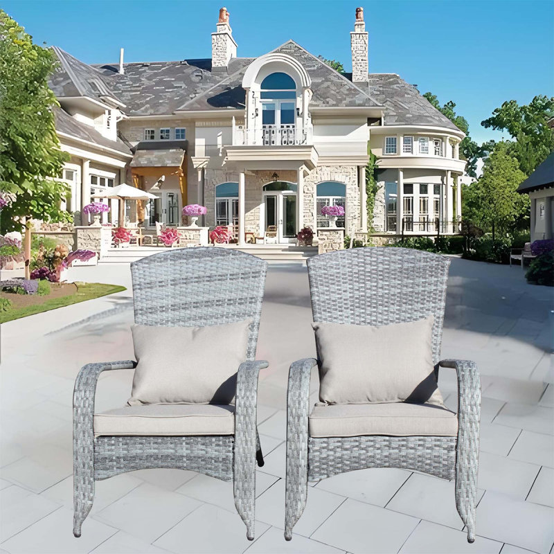 Chaise de patio avec coussins (coussin), Gris, Gris