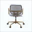 Chaise de bureau rétro en cuir fleur-876347618