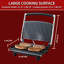 Panini Press Gourmet Fromage grillé et machine à sandwich - Gril d'intérieur électrique avec plateau d'égouttage pour des options de cuisson saines (argent)