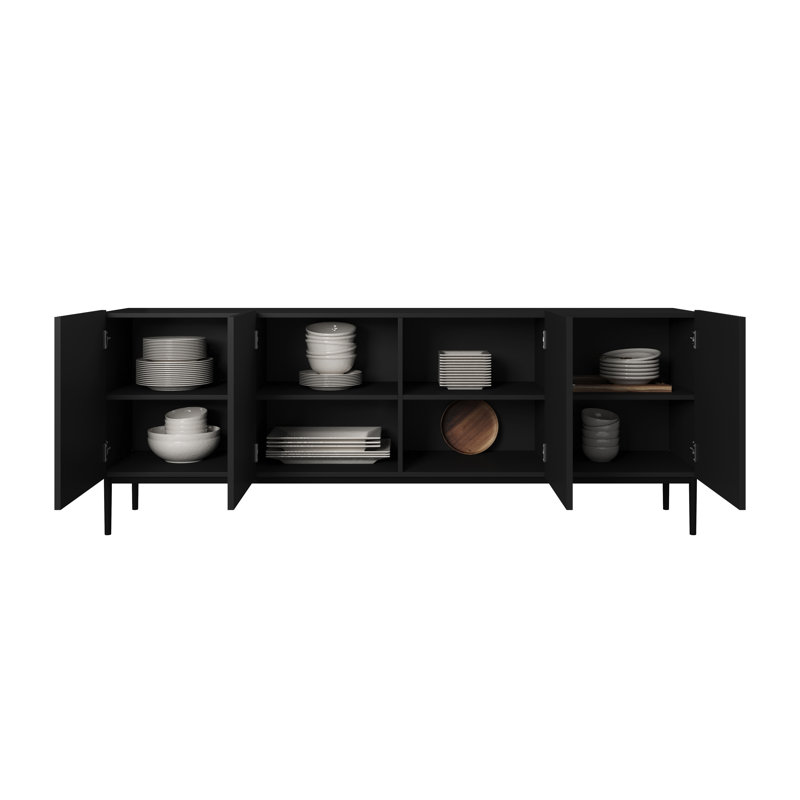 Sideboard 200 4D, Black/Black