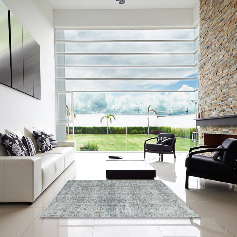 Tapis gris zone contemporaine, Carré 3 pi