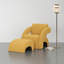 Fauteuil rembourré avec repose-pieds-203765696
