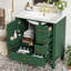 Meuble-lavabo de 30 po avec tiroirs à fermeture en douceur, lavabo en céramique, poignées dorées, convient aux petites salles de bain de 30 po, trois portes, idéal pour les espaces de bain-133043659