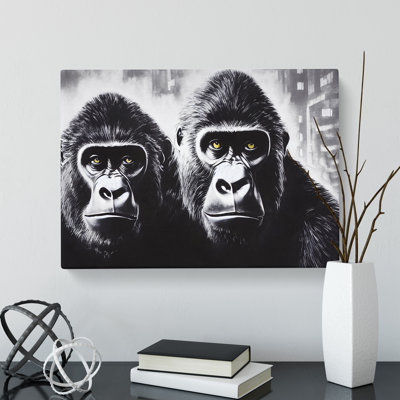 The Two Gorillas - Wrapped Canvas