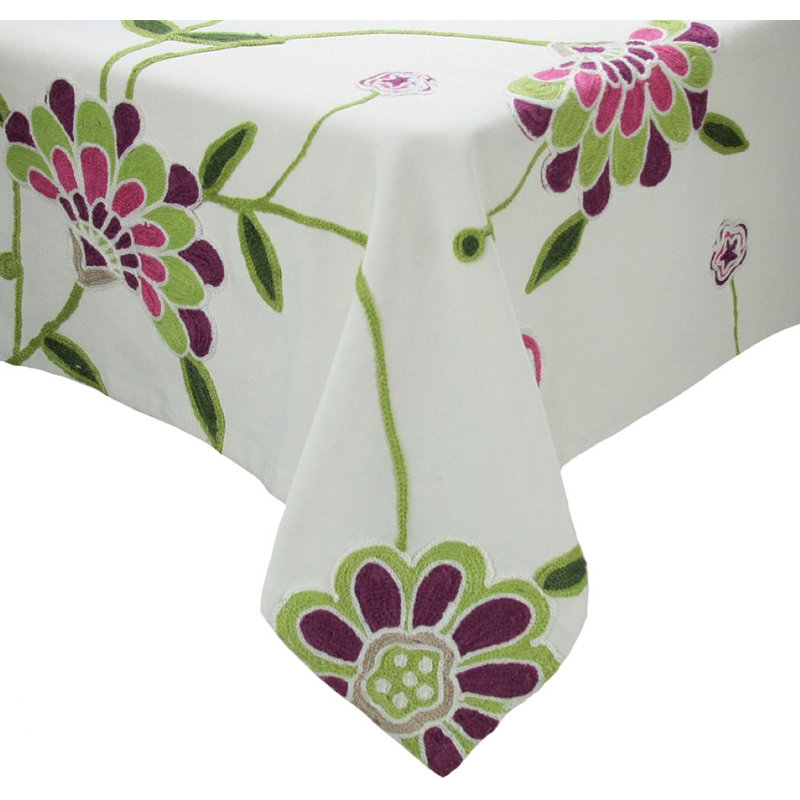 Flora Linens Tablecloth, 36" L x 36" W, Garden Red
