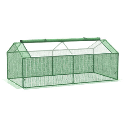 Mini Greenhouse For Indoor Plants - 70.75" L X 35.5" W 27.5" Size, 130 Gsm Pe Cover, Two Layer Windows Ventilation, Steel Frame Outdoor With Cover Tro