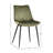 Castelo Velvet Upholstered Dining Side Chair in Olive Green with Black Peg Legs