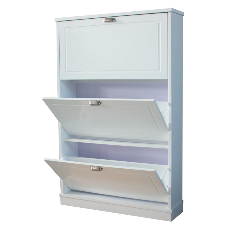 15 Pair Shoe Storage Cabinet, White